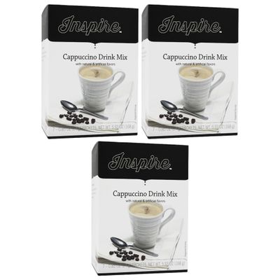 Bariatric Eating Inspire 15g Hot Protein Mix Decaf Cappuccino (3-Pack)