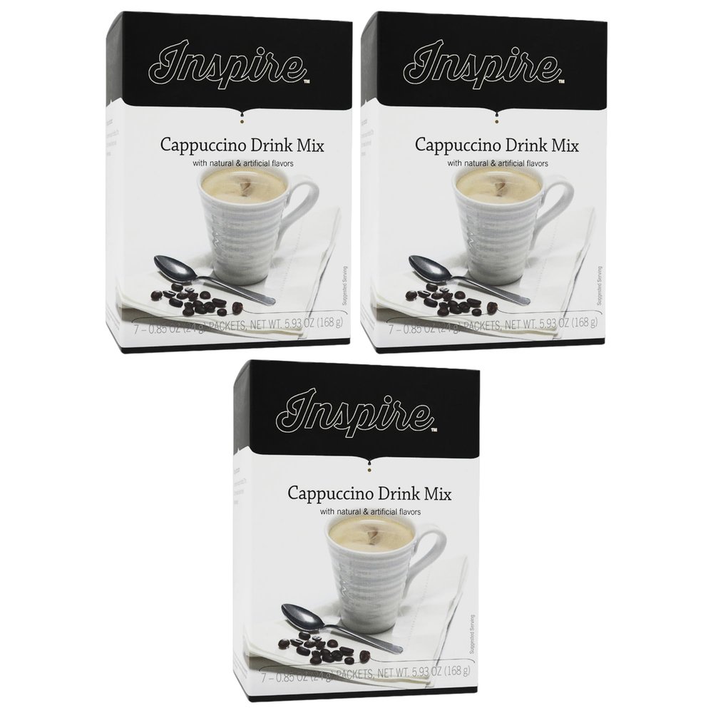 Bariatric Eating Inspire 15g Hot Protein Mix Decaf Cappuccino (3-Pack)