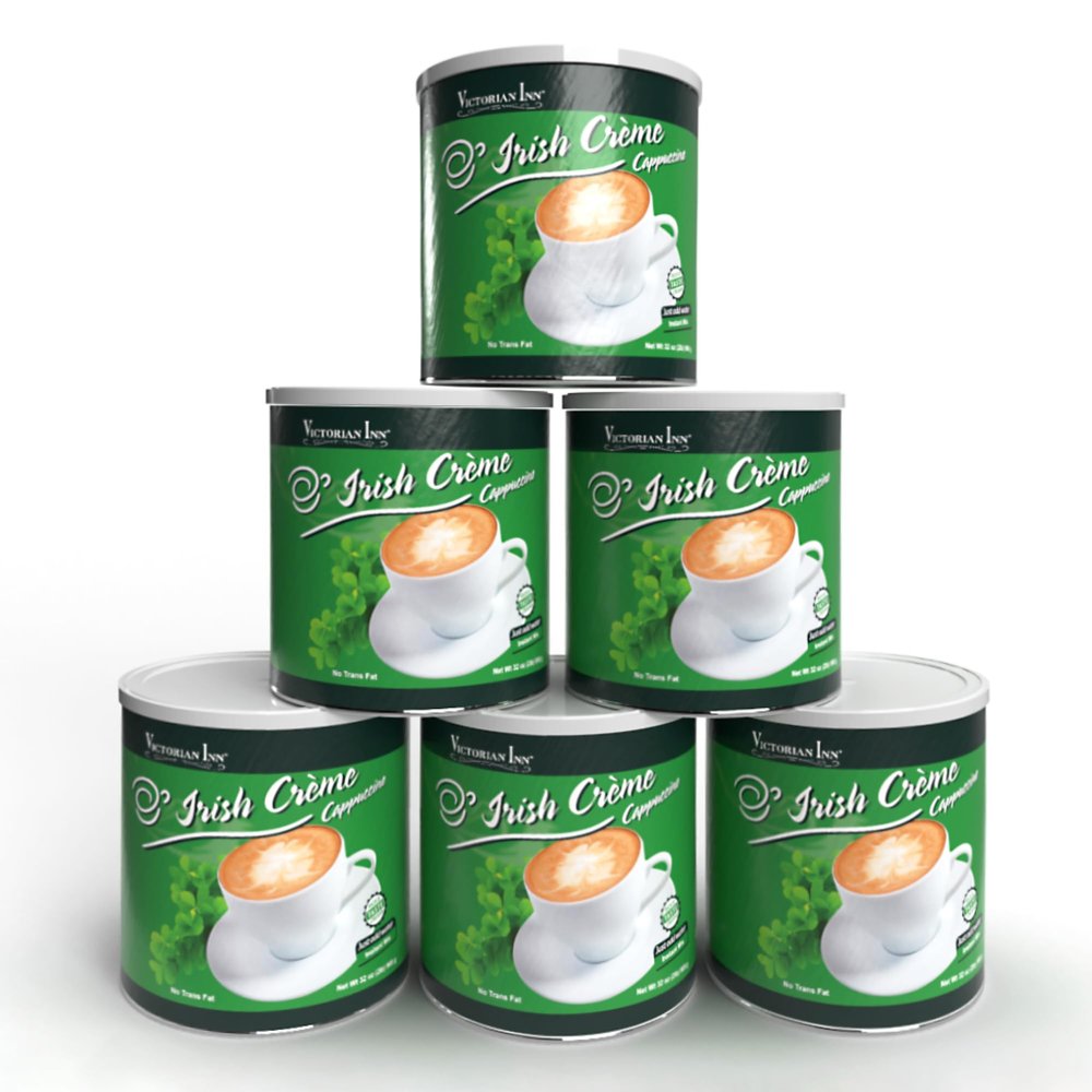 Victorian Inn Instant Cappuccino - Irish Crme Flavor - Smooth & Flavorful Coffee Mix - Perfect Hot, Cold, or Blended - Ideal as Coffee Creamer - 2 Pound (Pack of 6)