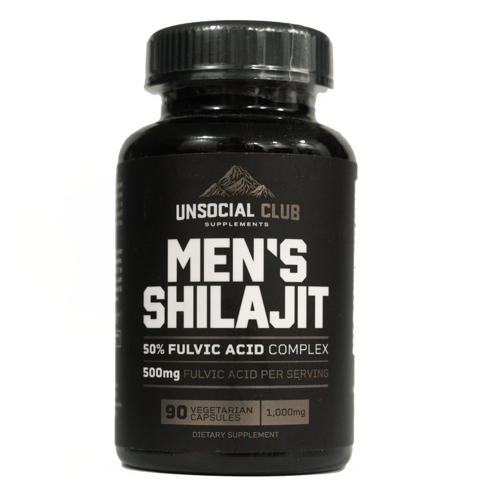 Pure Shilajit Capsules for Men  1000mg per Serving with 50% Fulvic Acid & 85+ Trace Minerals | Energy, Strength, Focus & Vitality Support | Vegan, Gluten-Free, Non-GMO  90 Capsules