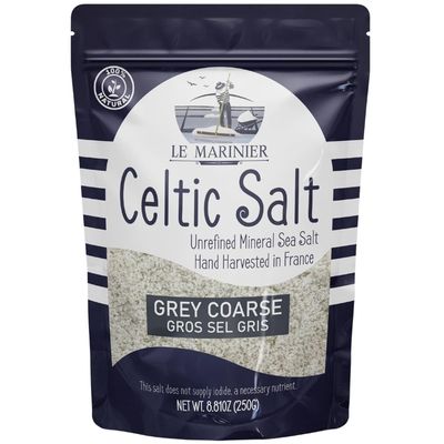 Le Marinier Celtic Salt Organic Grey Coarse, 0.6lb 8.81oz. 100% Natural and Unrefined. French Sea Salt Mineral Rich. Hand Harvested Mineral Salt, Sel Gris (0.6lb Grey Coarse)
