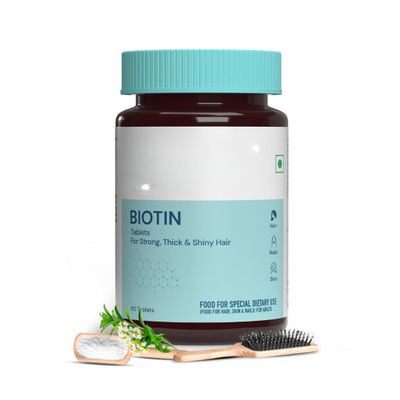 Biotin 10000mcg, Supplement for Hair Growth, Strong Hair and Glowing Skin, Fights Nail Brittleness, 90 Biotin Tablets