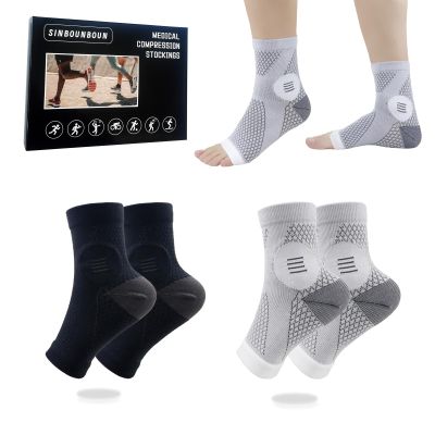 2 Pairs Mixed Colors Neuropathy Socks For Women & MenNano Neuropathy SocksDiabetic Open Toe Foot Sleeves Elastic SockCompression SocksSleep Socks