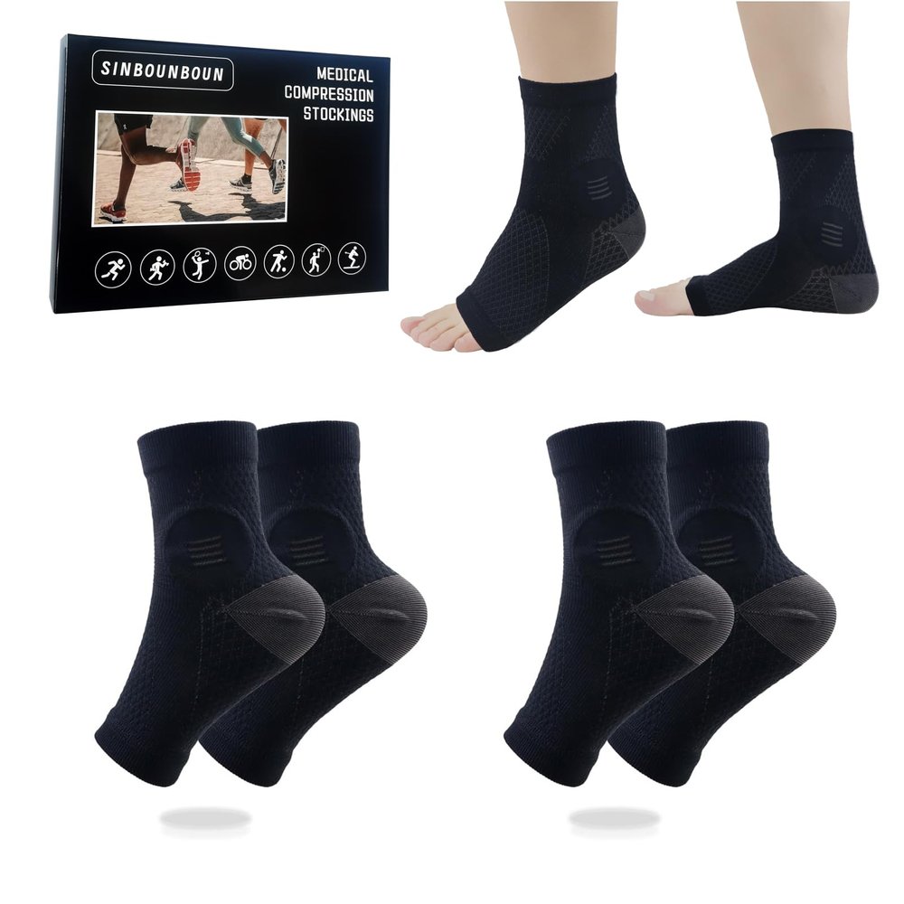 2 Pairs Mixed Colors Neuropathy Socks For Women & MenNano Neuropathy SocksDiabetic Open Toe Foot Sleeves Elastic SockCompression SocksSleep Socks