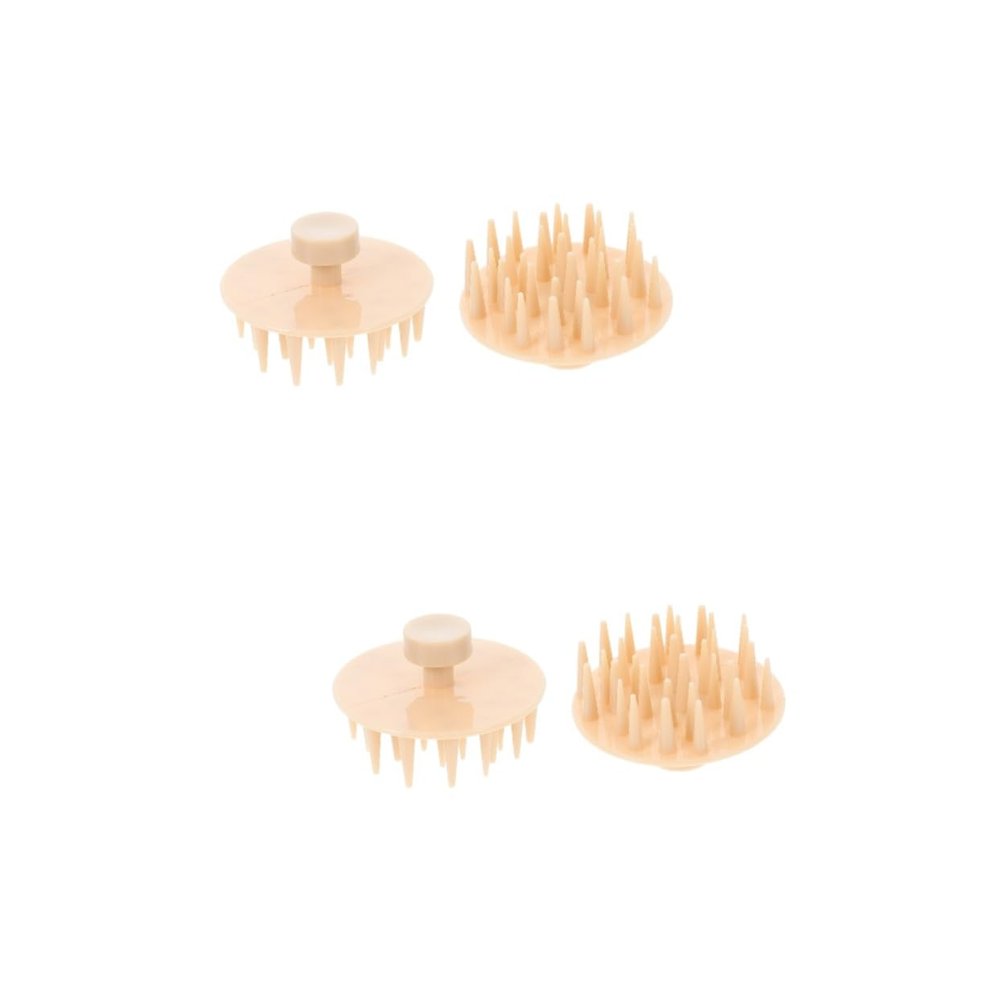 Healvian 4pcs Silicone Scalp Massage Brush for Hair Washing Gentle Cleaning Tool Dual-use Shampoo Brush for Women Soft Bristles for Scalp Care and Relaxation