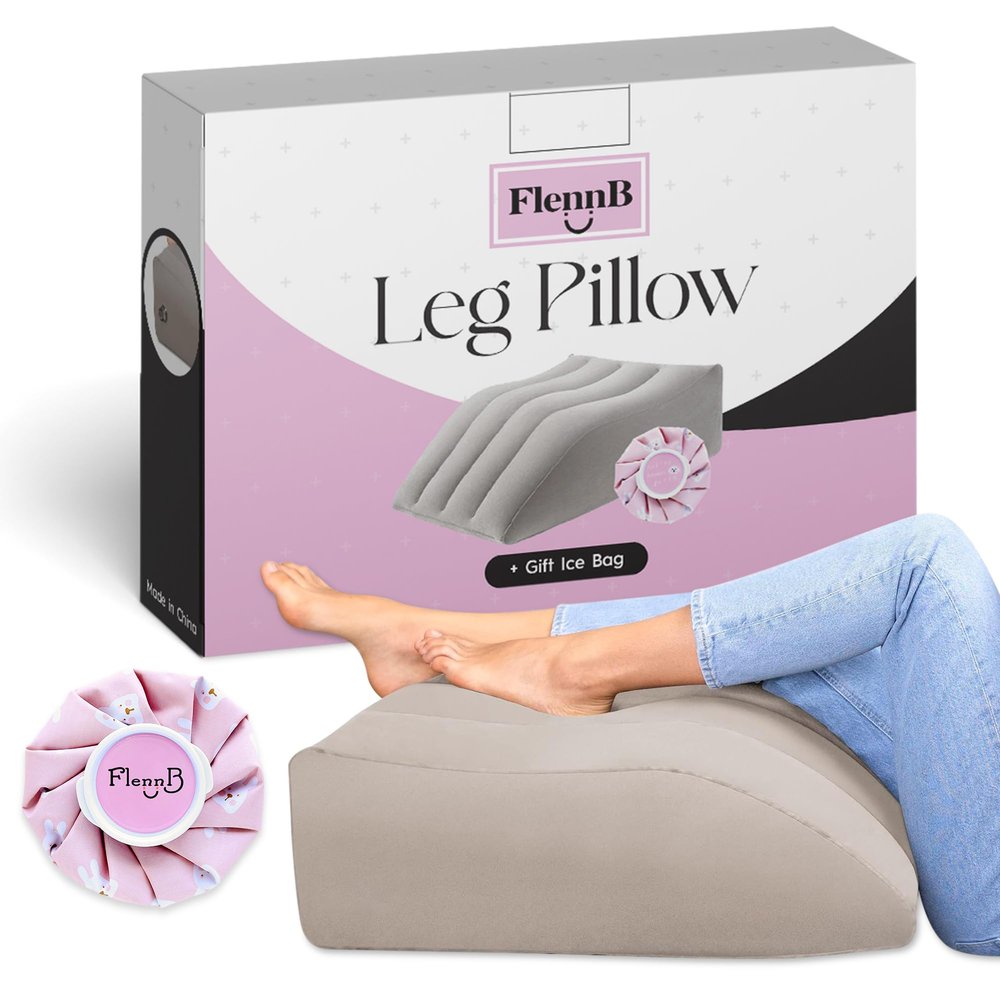 Leg Pillows for Elevation Blood Circulation and Knee Pillows for Sleeping for Back Pain with Reusable Injury Ice Packs -Wedge Inflatable Pillows for Side Sleepers and Knee Pillows for Knee Pain