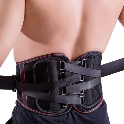 Adjustable Lower Back Brace Men Lumbar Support Belt Women Waist Back Posture Corrector Tummy Tuck Sports Fitness Waist Trainer For Sedentariness, Work, Sports (Color : Black, Size : Large)