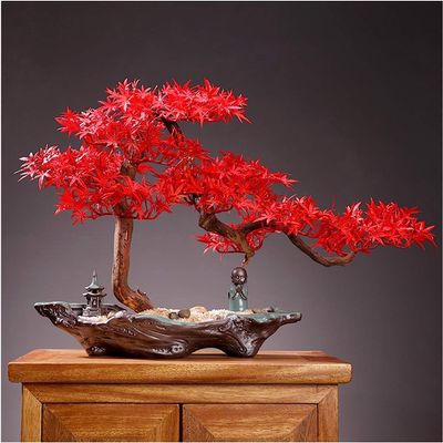 AaAgya Bonsai Tree,Realistic Faux Bonsai Tree, Indoor Simulation Welcoming Pine Bonsai Living Room Large Green Plants Potted Office Plants Desktop Artificial Flowers Decoration Ornaments