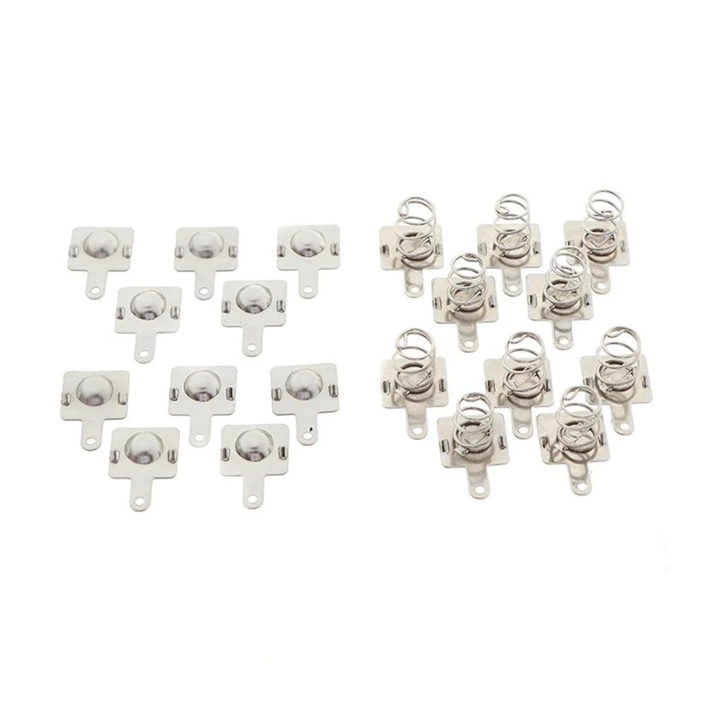 Cilky 10pair Replacement Metal Batteries Spring Contact Plate Silver for AA AAA Batteries Positive and Negative Contact Pieces Small Springs Compression