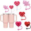 5 Pcs 10mm Silicone Heart Straw Covers for Stanley 40&30 Oz Tumbler, Cute Silicone Straws Tips Cover Reusable,Food Grade Heart Straw Covers Cap for Dust Proof Plugs, Cute Straw Protector Decorations view 1
