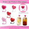 5 Pcs 10mm Silicone Heart Straw Covers for Stanley 40&30 Oz Tumbler, Cute Silicone Straws Tips Cover Reusable,Food Grade Heart Straw Covers Cap for Dust Proof Plugs, Cute Straw Protector Decorations view 2