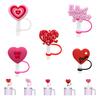 5 Pcs 10mm Silicone Heart Straw Covers for Stanley 40&30 Oz Tumbler, Cute Silicone Straws Tips Cover Reusable,Food Grade Heart Straw Covers Cap for Dust Proof Plugs, Cute Straw Protector Decorations view 3