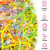 1 LB Easter Grass Crinkle Cut Paper Large Pack Raffia Grass Iridescent Recyclable Shred Paper for Easter Gift Box Basket Filler Green Yellow Purple Paper Shred Filler Party Birthday Gift Wrapping view 3