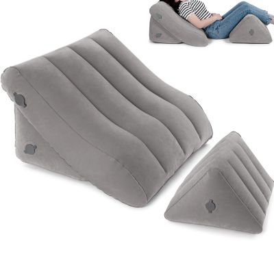 USHMA Inflatable Wedge Pillow Set - Travel Wedge Pillow for Sleeping with Adjustable Height - Inflatable Wedge Cushion for Adults with Pain Relief - Blow up Bed Wedge & Easy Storage