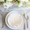 100 Pcs White Cocktail Napkins for Party,Disposable White beverage Napkins for Bar Wedding Birthday(Not gold leaf polka dots) view 3