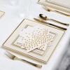 100 Pcs White Cocktail Napkins for Party,Disposable White beverage Napkins for Bar Wedding Birthday(Not gold leaf polka dots) view 4