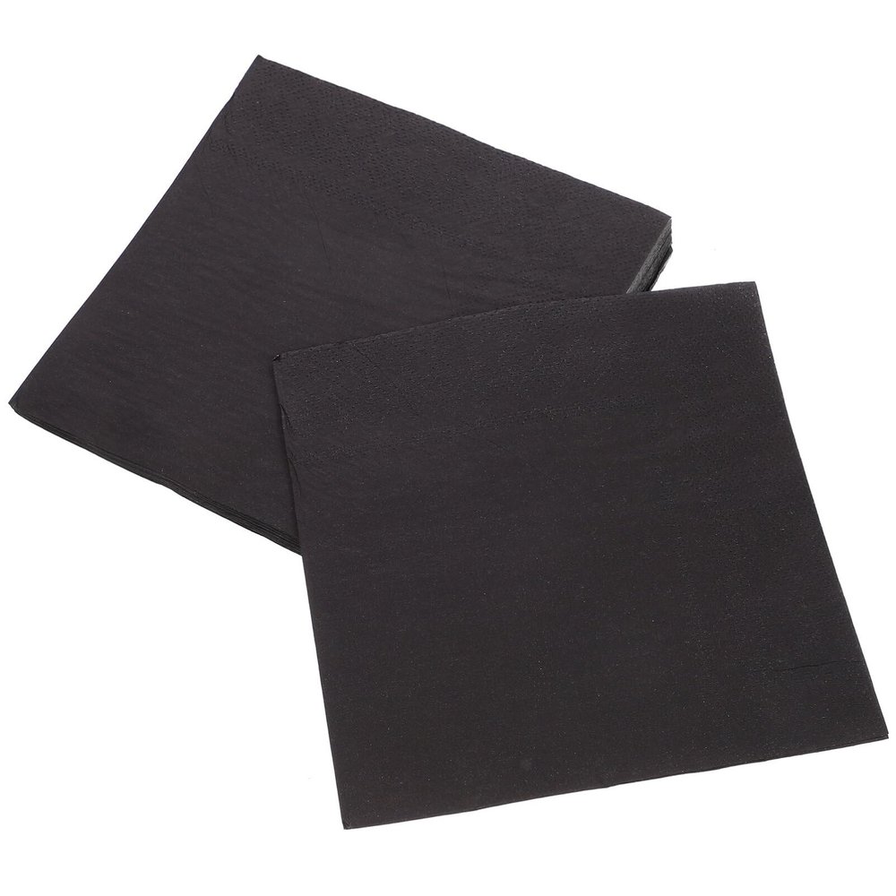 SOLUSTRE Black Cocktail Napkins Bulk Disposable Napkins for Birthday for Wedding