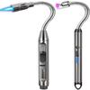 2 Pack Candle Lighter Electric Arc Long Flex Neck Utility Butane Torch Lighters Rechargeable USB Refillable Gas Jet Flame Windproof Lighter for Camping BBQ Grill Gas Stove view 1