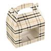 Bio Tek 4 x 2.5 x 2.5 Inch Gable Boxes For Party Favor, 25 Attractive Gift Boxes - Built-In Handle, Plaid Pattern, Paper Barn Boxes, Disposable, For Parties view 2