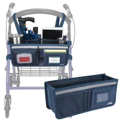 supregear Rollator Basket, Rollator Walker Bag w/Cup Holder, Foldable Rolling Walker Waterproof Storage Pouch with Big Capacity & Never Tipping Over, Easy to Use Rollator Accessories for Seniors