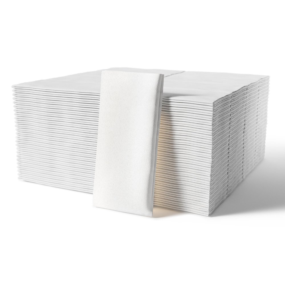 200 Count Disposable Hand Towels for Bathroom - Paper Guest Towels Linen Like Napkins, White Guest Napkins Bathroom Paper Towels 15.5" x 12"