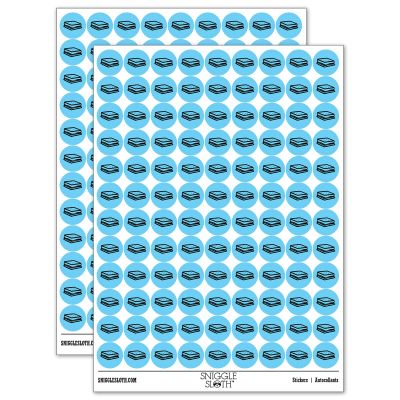 S'Mores Graham Cracker Chocolate Marshmallow Campfire Snack 200+ Round Stickers - Gloss Finish - 0.50" Size - Light Blue