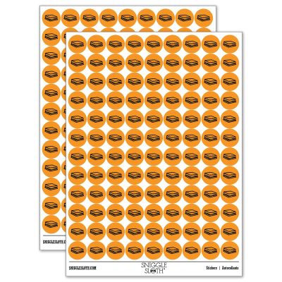 S'Mores Graham Cracker Chocolate Marshmallow Campfire Snack 200+ Round Stickers - Gloss Finish - 0.50" Size - Orange