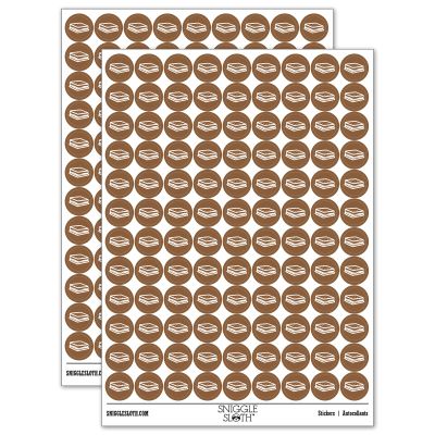 S'Mores Graham Cracker Chocolate Marshmallow Campfire Snack 200+ Round Stickers - Gloss Finish - 0.50" Size - Brown