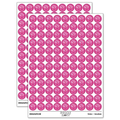 Cute Kawaii Toasted Marshmallow 200+ Round Stickers - Matte Finish - 0.50" Size - Hot Pink