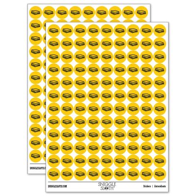 S'Mores Graham Cracker Chocolate Marshmallow Campfire Snack 200+ Round Stickers - Matte Finish - 0.50" Size - Yellow
