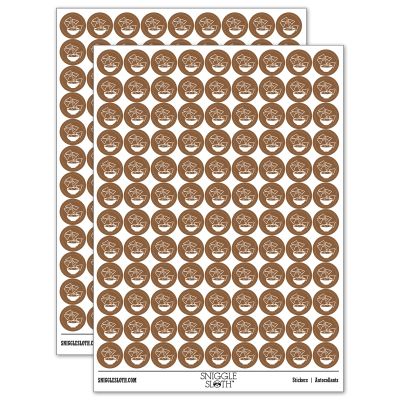 Tortilla Chips and Dip Salsa Cheese Guacamole 200+ Round Stickers - Matte Finish - 0.50" Size - Brown