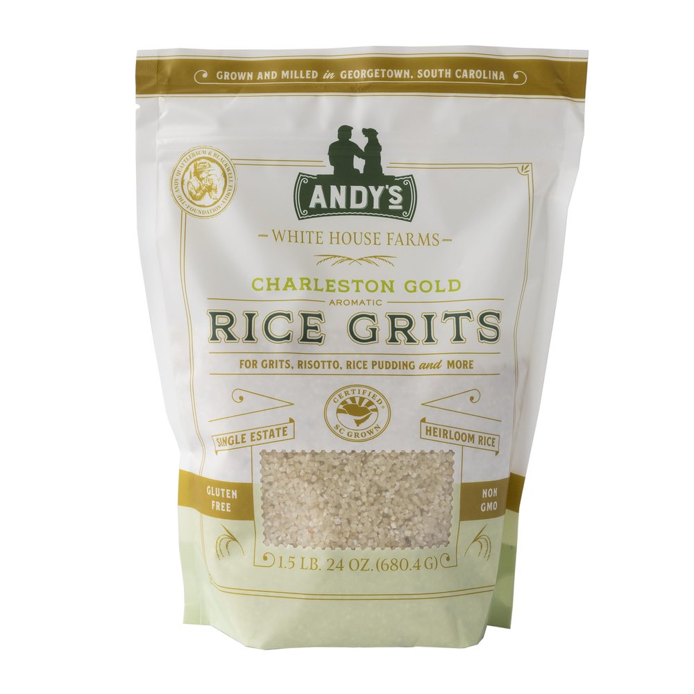 Andys Charleston Gold Rice Grits by White House Farms| Gluten Free & Non GMO | Sugar Free, Aromatic | Harvested in The USA | 1 Pack |24 Oz (1.5lb)