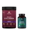 Ancient Nutrition Multi Collagen Advanced Powder Cleanse & Detox, Unflavored, 36 Servings + Organic Super Greens Tablet 90 Count view 1