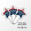 Custom Memorial Day Cupcake Toppers, 2x4 Inches, Solid Plastic Personalized Patriotic Cupcake Toppers, Star Shaped Dessert Picks (25) view 3