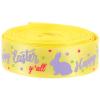 1 Roll Easter Spring Pastel Wired Ribbon Rolls Easter Bunny Wired Edge Ribbons Craft Ribbon Decorative Wrapping Ribbons for Wrapping Decoration view 1