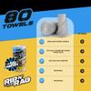 The Rag Company - Rip N' Rag Multi-Purpose Reusable Microfiber Towels for Home, Office, Garage, RV and More - 80 Count Roll - Premium 70/30 Blend - 200gsm view 2