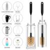 2-in-1 Long Handle Bottle Brush - Water Bottle Cleaning Accessories - Flexible Scrub Brush for Water Bottles,Mugs, Glasswares - with Replacement Brush HeadsDishwasher Safe ReusableBrown view 3