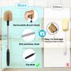 2-in-1 Long Handle Bottle Brush - Water Bottle Cleaning Accessories - Flexible Scrub Brush for Water Bottles,Mugs, Glasswares - with Replacement Brush HeadsDishwasher Safe ReusableBrown view 4
