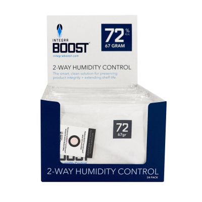 Integra Boost - 72% RH Level - 67 Gram Size - Two-Way Humidity Control Pack - Incl. Replacement Indicator Cards - Food Storage & Herbs Moisture Balancer For Up to 1 LB (Pack of 24)