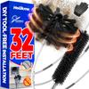 Holikme 32 Feet Dryer Vent Cleaner Kit, Lint Remover,Fireplace Chimney Brushes, Extends Up to 32 Feet, Synthetic Brush Head, Use with or Without a Power Drill view 1
