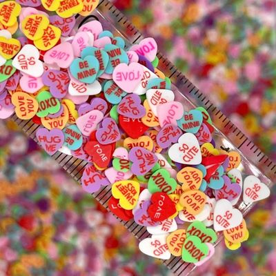 10 Gram Conversation Heart Polymer Clay Sprinkle Mix, Valentine Candy Heart Polymer Clay, Fake Candy Heart Nail Art Faux Craft, Valentine Polymer Clay, DIY Project