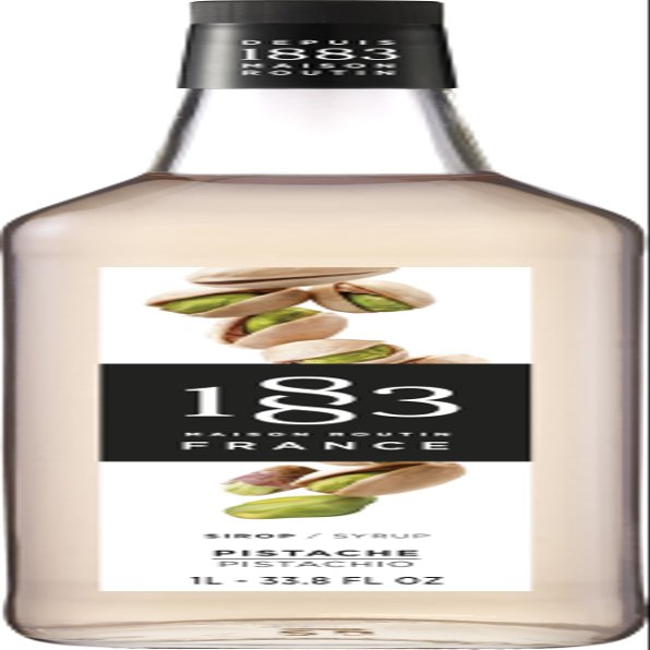 1883 Coffee Syrup, Pistachio Syrup for Drinks, Made in France, 1 Liter Glass Bottle