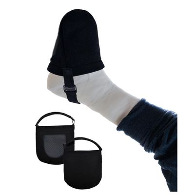 1 Pack Protective Foot Cast Socks Toe Covers Soft Warm Cast Toe Protector Cast Sock Toe Cover for Men and Women, Adjustable Cast Socks for Leg, Foot and Ankle, Socks for Casts Adults (Black)