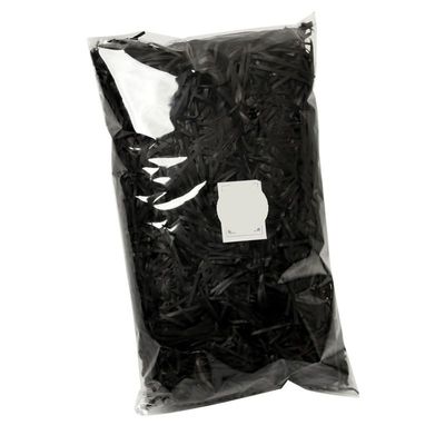 LiuliuBull 100g Colorful Shredded Crinkle Lafite Paper Raffia Filler DIY Wedding Party Gift Box Candy Material Packaging Filler (Color : Black-100g, Size : 4PCS)