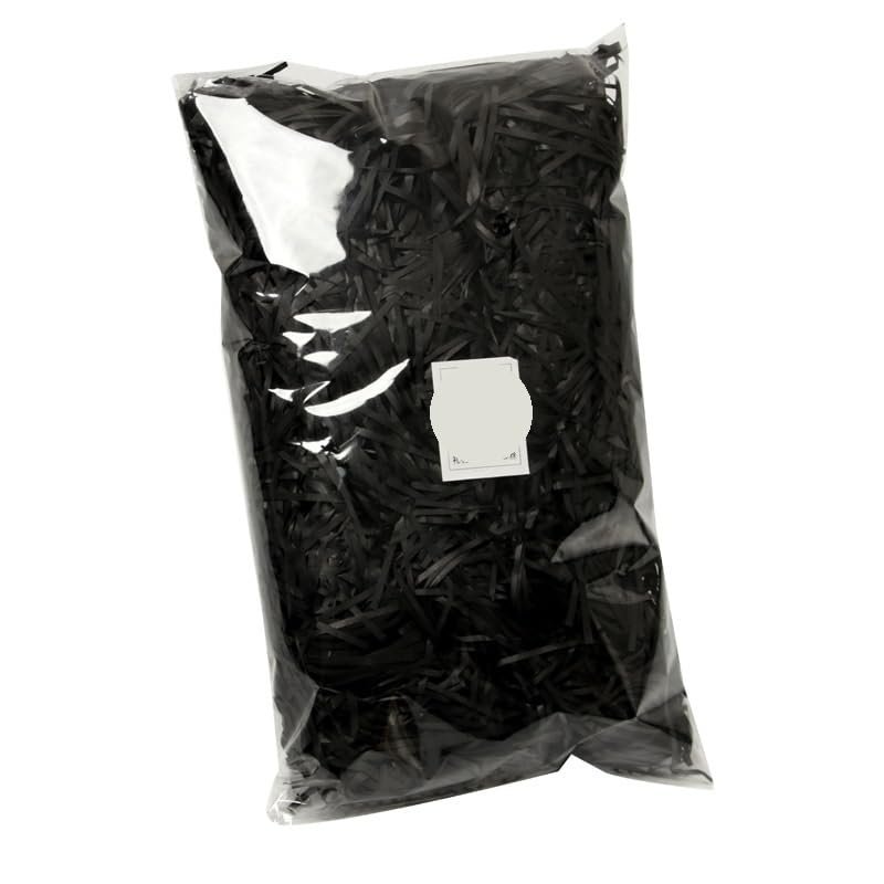 LiuliuBull 100g Colorful Shredded Crinkle Lafite Paper Raffia Filler DIY Wedding Party Gift Box Candy Material Packaging Filler (Color : Black-100g, Size : 4PCS)