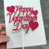 10Pcs Valentine's Day Cake Toppers Heart Cake Topper Red Glitter Valentines Cake Topper Love Cake Decorative Party Cake Decoration for Valentine's Day Birthday Gift view 4