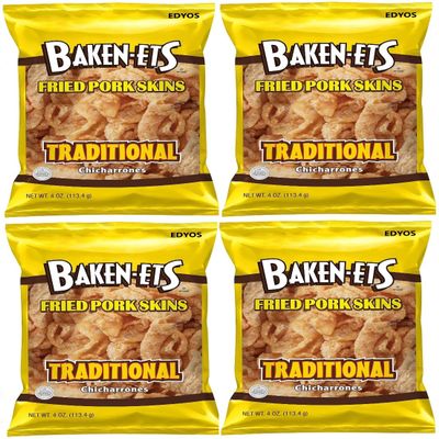 Fried Pork Skins, Traditional, 4 oz. (Pack of 4)
