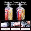 ZIMCEMS 50Pcs 12X16 inch Bottom Gusset Bags Silver Star Printed Clear Cellophane Gift Wrap Bags Basket Wrapping Large Cello Bags for Treats Mug with 5" Twist Ties view 4