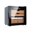27L Cigar Humidor Cabinet Electric Cooling And Humidity Control 260 Capacity Cigar Humidor Cedar Fridge with 3 Layer Spanish Cedar Wood Shelves And Drawer, Black view 1