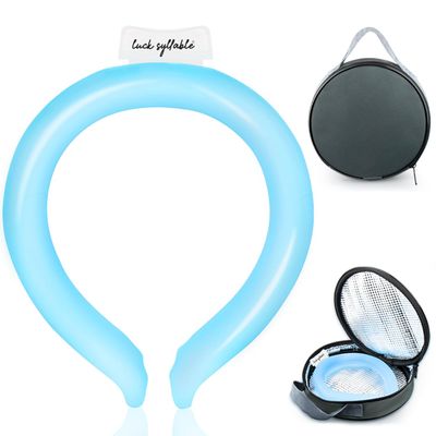 Neck CoolingTube with Insulated Bag, Reusable Ice Coolers Wearable Cooling Products, Neck Ice Coolers for HotWeather (Blue)